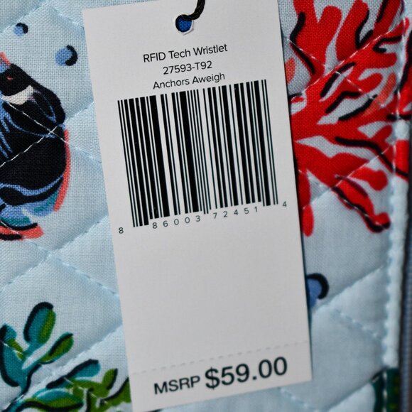 Vera Bradley Cotton Tech Wristlet in Anchors Aweigh #27593-T92 NWT Details: Cott - Picture 2 of 5